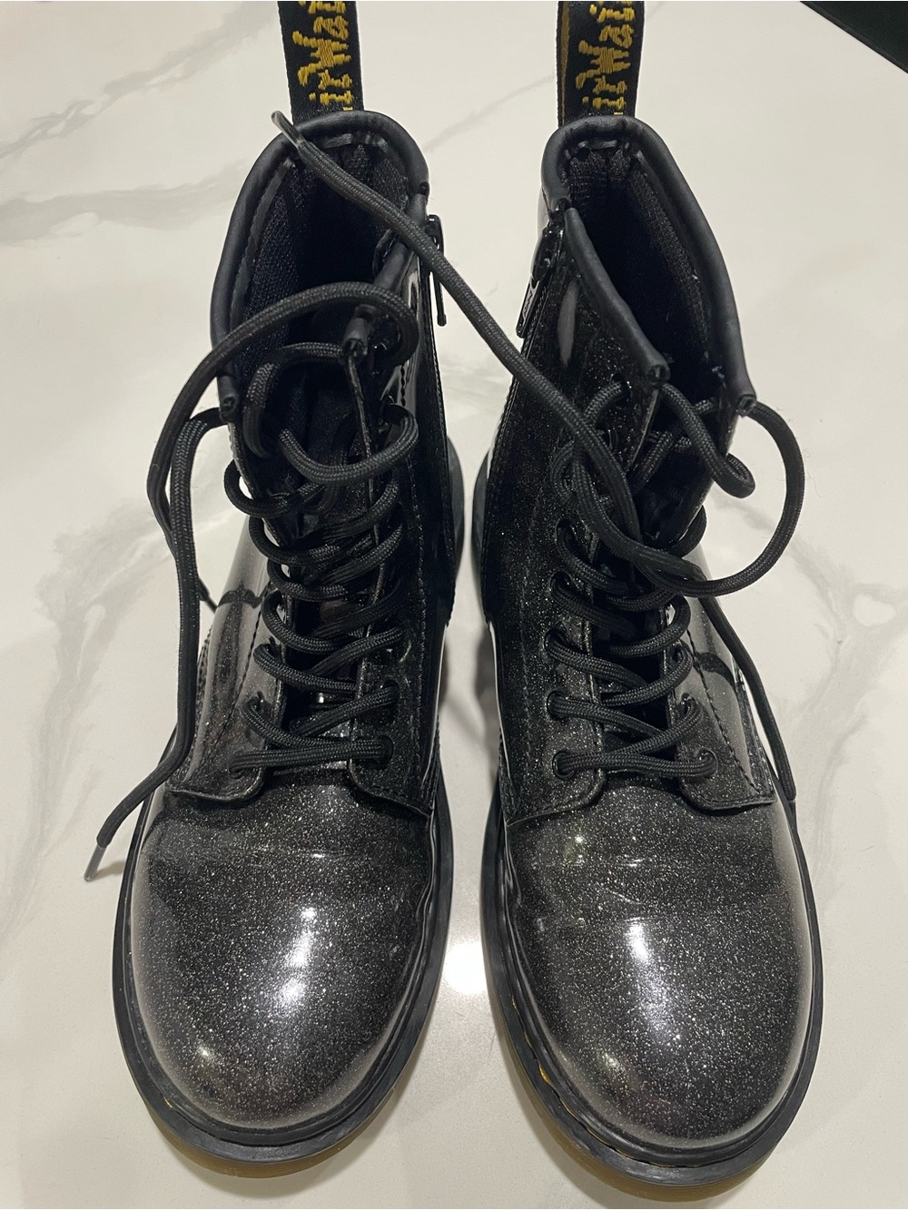 Dr. Martens 1460 J Black Cosmic Glitter Boots Sz 4 {women’s size 5.5-6}
